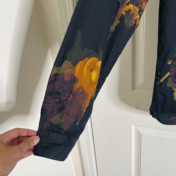 $228 John Varvatos Rodney Long Sleeve Buttondown Cotton Floral Shirt size M NWT - Picture 7 of 12